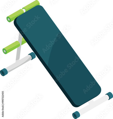 Ab crunch machine isometric icon. Gym extension equipment