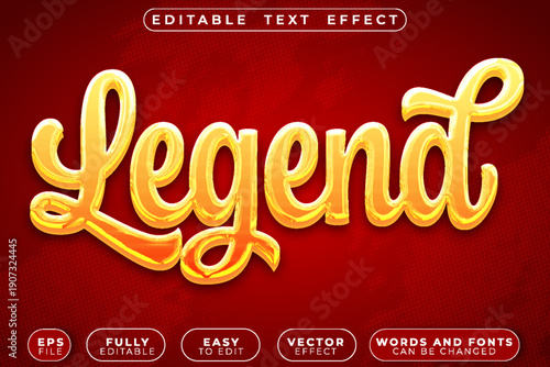 Legend Myth Hero Epic Tale Adventure Vector Fully Editable Smart Object Text Effect