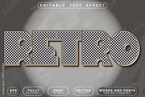 Retro Vintage Classic Oldschool Nostalgic Arcade Vector Fully Editable Smart Object Text Effect
