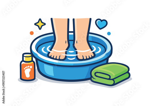 Everyday gentle care for tired feet after routine daily activities at home, a small foot bath paired with soft water ripples symbolizing relaxation and recovery