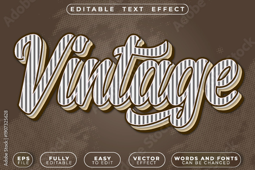 Vintage Retro Classic Nostalgic Antique Elegant Vector Fully Editable Smart Object Text Effect