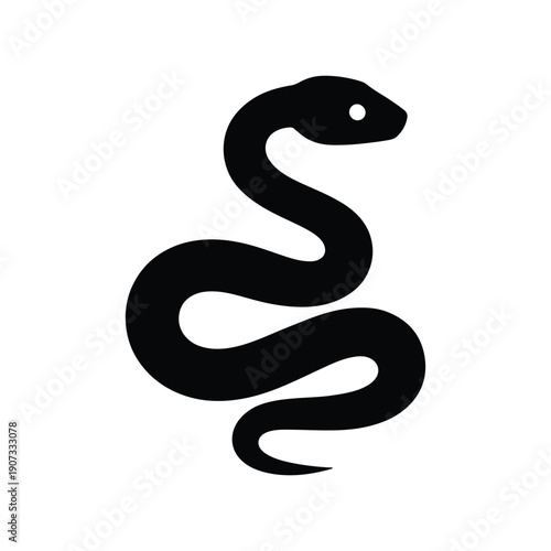 Wallpaper Mural Solid Black Snake Silhouette Icon in Minimal Flat Style Torontodigital.ca