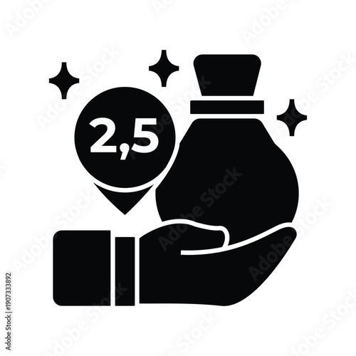 Generous Zakat Donation for Ramadan Icon, Hand Giving Financial Aid