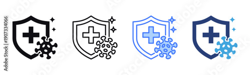 Immune Shield icon sheet multiple style collection
