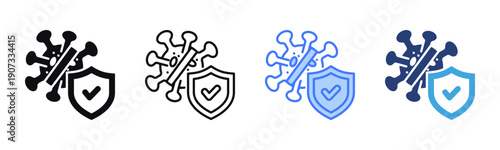 Antiviral Protection icon sheet multiple style collection