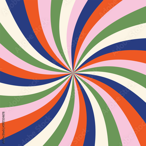 Colorful retro spiral abstract pattern. 
