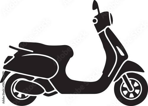 Classic Silhouette: A sleek vintage scooter, capturing the timeless allure of carefree exploration and urban adventures.