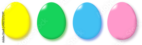 Colored set Easter eggs on white background, isolate ,vector