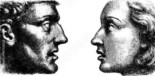 Timeless human emotions with vintage botanical elements for design