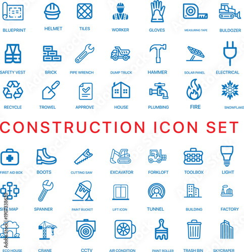 Modern Construction Icon Set
