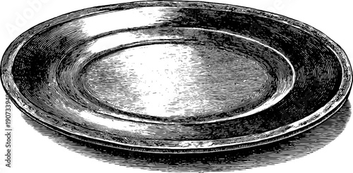 Vintage botanical dinner plate sketch - classic design for culinary and home decor inspiration