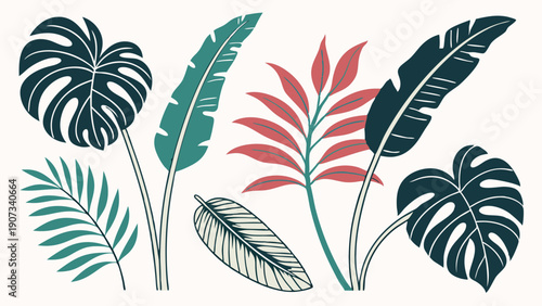 Tropical Jungle Foliage Pattern for Summer Vacation Branding Web Design Packaging Backgrounds Vibrant Mood