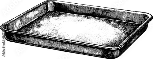 Vintage rectangular serving tray with botanical engraving design