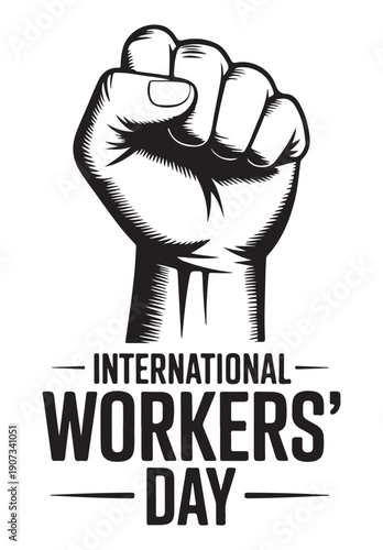 Fist Raised in Protest on International Workers Day