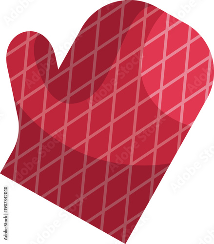 Cooking glove. Oven red mitt cartoon icon