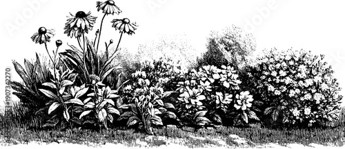 Timeless botanical harmony: vintage floral design for elegant decor