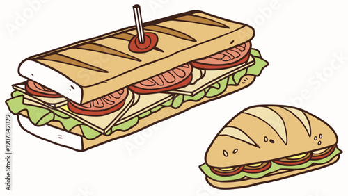 Delicious Fresh Deli Sandwiches and Sub Rolls for Cafe Menu Design and Food Blog Promotion