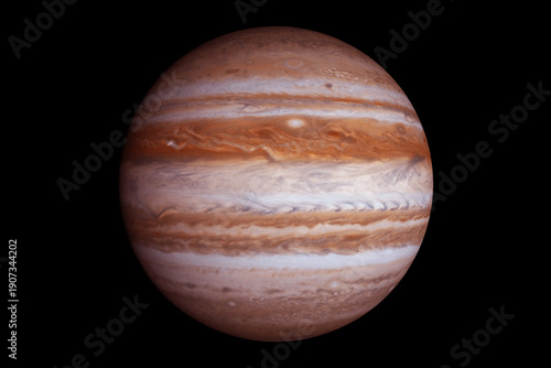 Planet Jupiter on a dark background. Elements of this image furnished by NASA