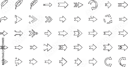 Black and white arrow symbols on white background arrows direction symbols signs