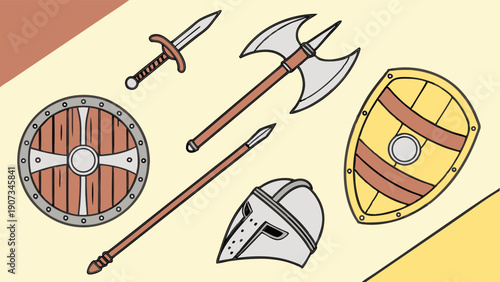 Medieval Weapon and Armor Collection Icon Set for Game Development Fantasy RPG Design Assets