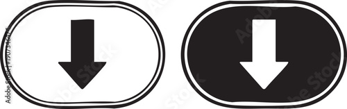 Black and white downward arrow buttons