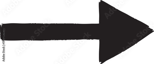 Black arrow pointing right with rough edges right arrow
