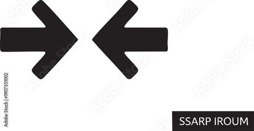 Black arrows pointing opposite directions with text box on white background directional arrows