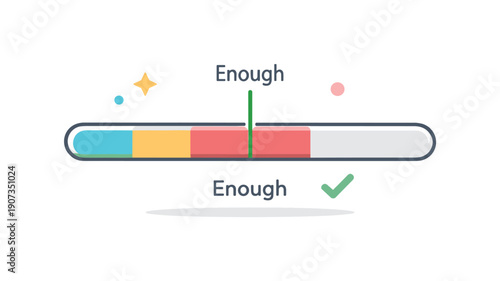 Quiet sufficiency threshold and recognizing the exact point where additional effort no longer adds value in mature workflows, a progress indicator stopping