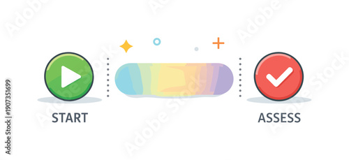 Buffer Zone Illustration. Operational grace period and allowing systems or people time to stabilize before evaluation or judgment, a softly glowing buffer zone