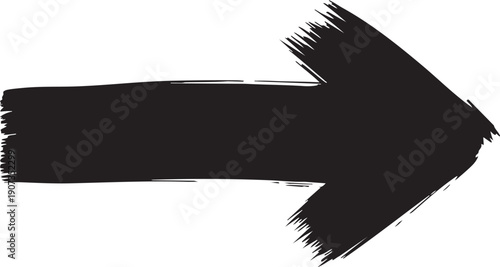 Black brush stroke arrow pointing right 2