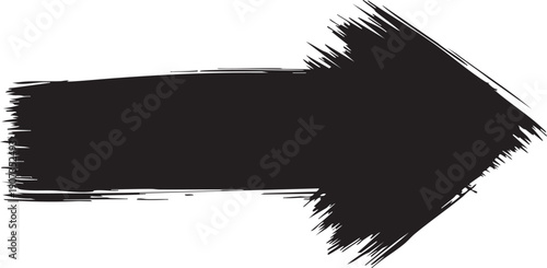 Black brush stroke arrow pointing right arrowhead