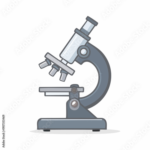 Grey Microscope Instrument Magnifying Device For Science And Scientific Research Tool