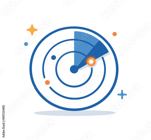 Strategic signal detection and noticing early indicators before trends become obvious, a minimal radar circle with one faint highlighted blip symbolizing
