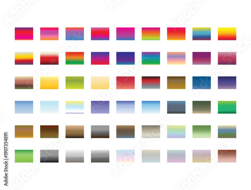 Gradient plate set. Color bright palette texture collection.