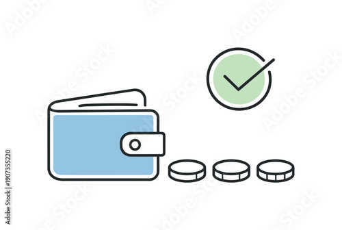 Mindful personal finance overview and expense control in everyday budgeting routines focused on clarity and awareness, a wallet aligned with evenly spaced coins