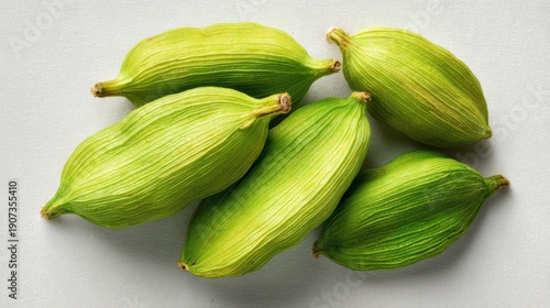 Wallpaper Mural Minimalist studio shot of cardamom spice on a clean white backdrop Torontodigital.ca