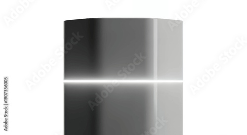 Shiny metallic cylinder with glowing line