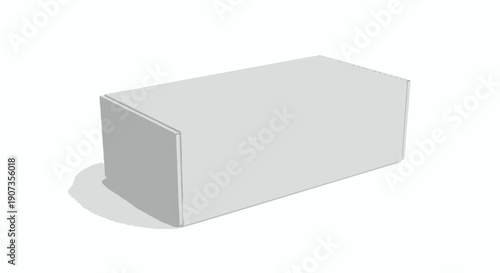 White cardboard box on white background