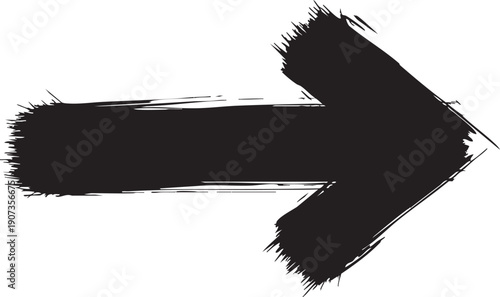 Black grunge brush stroke arrow pointing right