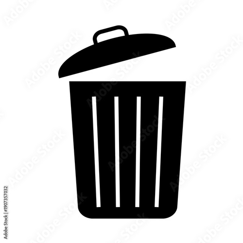 Delete button trash icon. Simple garbage can vector illustration