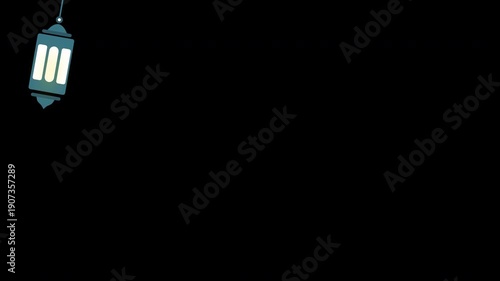 Ramadan lantern islamic background with alpha channel. Transparent ramadan design element animaton background. Motion graphics overlay. Ramadan template