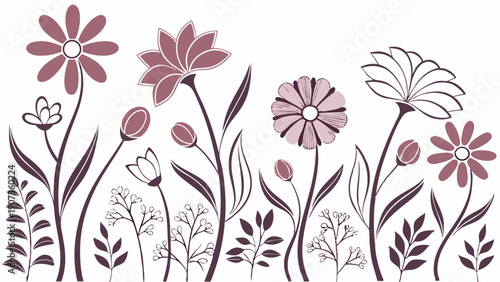 Elegant Floral Border Design for Spring Wedding Invitations Website Banners Garden Party Decor