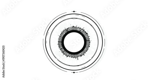 Industrial gear mechanism with concentric circles, technical drawing of mechanical cog, engineering design element, modern industrial concept