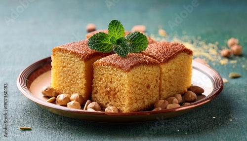 Wallpaper Mural Middle Eastern Traditional Semolina Cake Basbousa Namoora Hareesa Torontodigital.ca