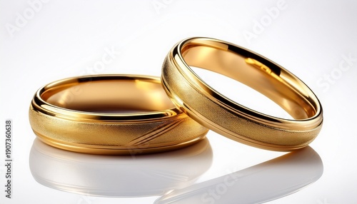 Wallpaper Mural Gold Rings For Marriage Isolated On Pure White Background Torontodigital.ca