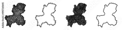 Sketch Gifu outline map design set