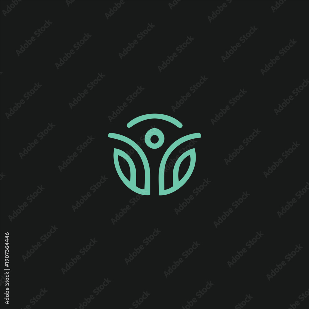 Obraz premium Holistic Wellness Logo Vector - Minimalist Lotus Flower and Human Figure Line Art Icon for Yoga Studio, Spa, Mental Health, Meditation, Spiritual Growth, and Natural Healing Brand Identity Design.