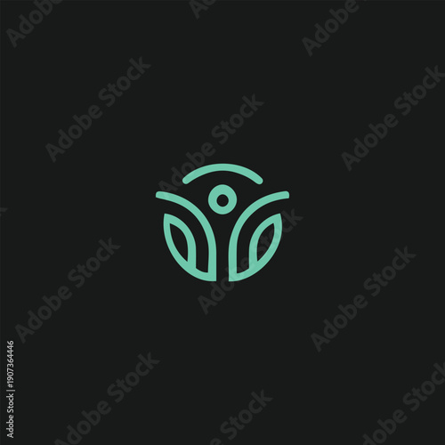 Holistic Wellness Logo Vector - Minimalist Lotus Flower and Human Figure Line Art Icon for Yoga Studio, Spa, Mental Health, Meditation, Spiritual Growth, and Natural Healing Brand Identity Design.
