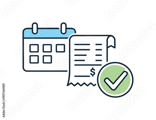 Personal finance clarity and monthly budget control in everyday money management routines focused on staying organized, a calendar page combined with a receipt