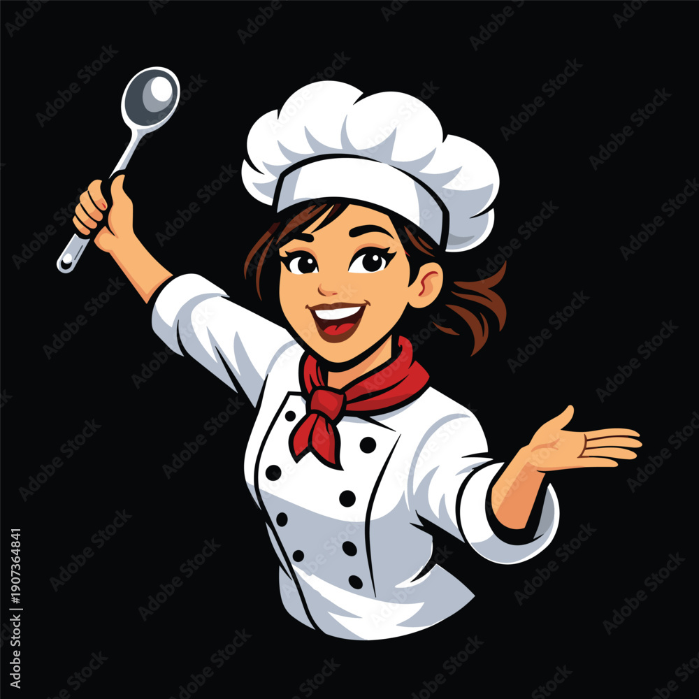 Naklejka premium chef with a spoon
